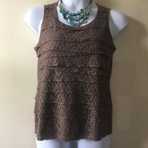 Chico’s brown lace tank- Size 1.